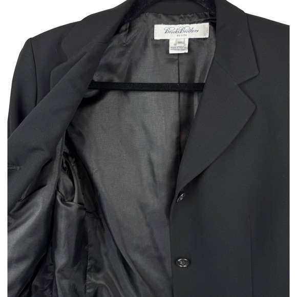 Brooks Brothers Blazer Jacket Petite Size 6 Black Wool Career Academia Business - Picture 11 of 16